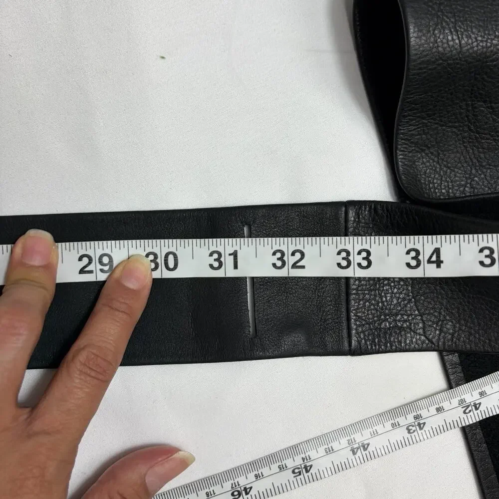 Zara Black Leather Wrap Waist Belt Size 90 cm/L, chic, minimalist, fashion, glam